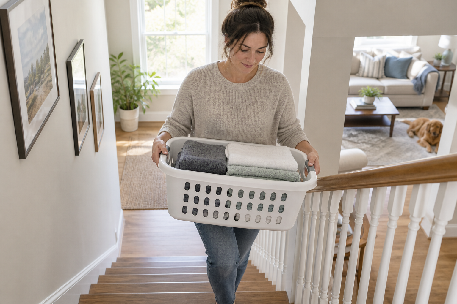 Laundry Baskets That Are Easier to Carry on Stairs