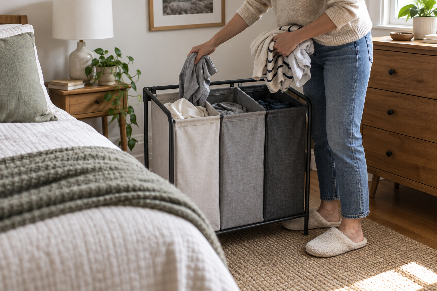 The Laundry Hamper That Sorts Before Wash Day