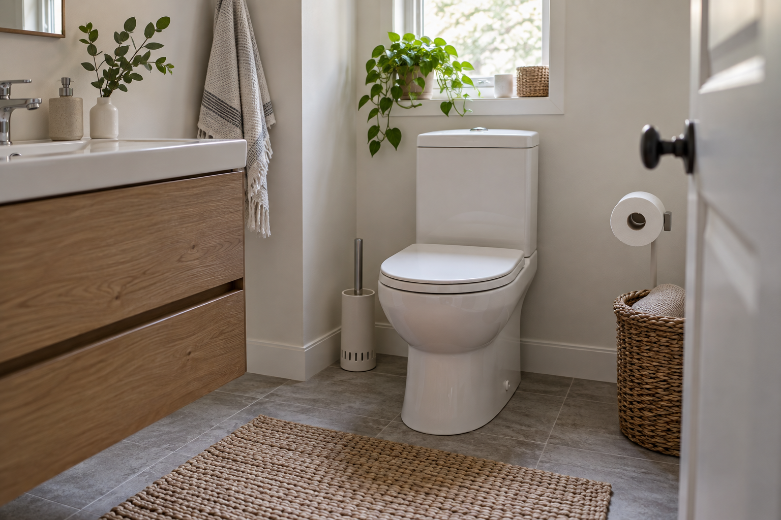 A Toilet Brush Setup That Is Less Messy to Store